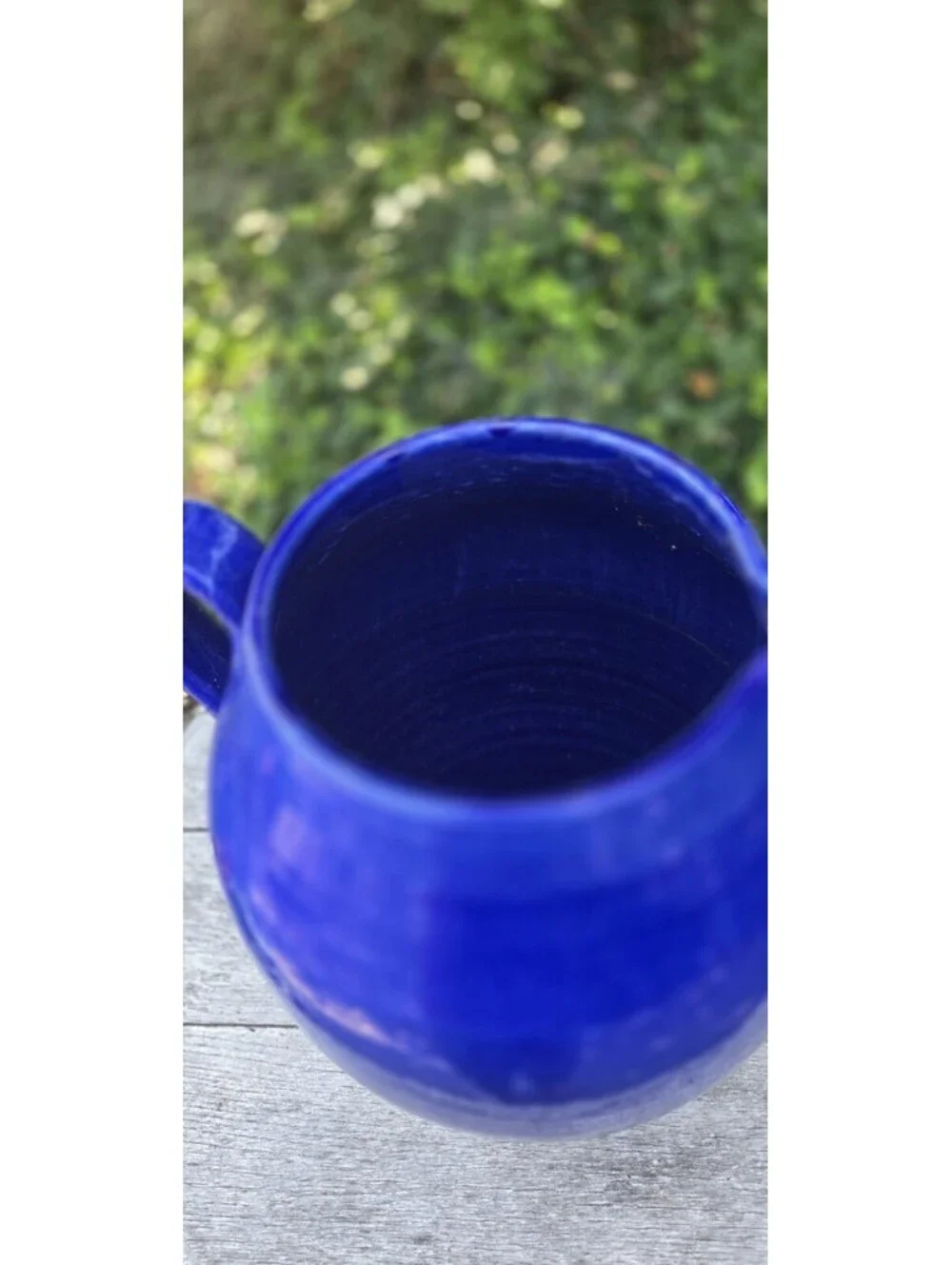 Cobalt Blue Pottery Vase Handmade In Portugal Vase 13X11 Inches 1 Chip